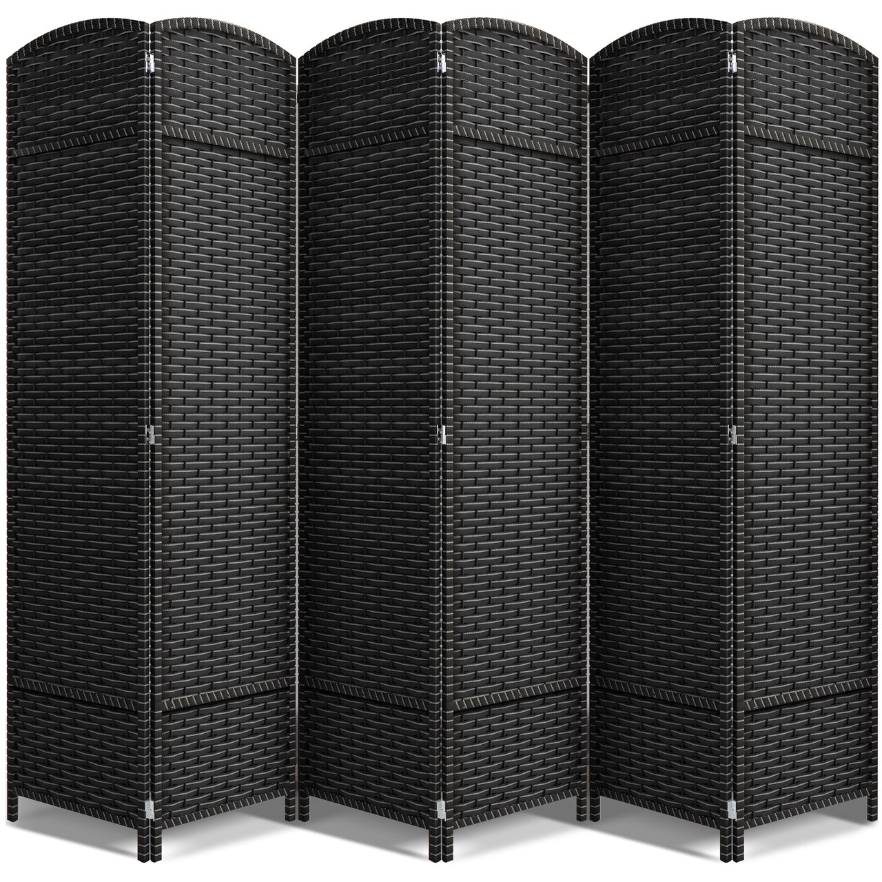 Sorbus 6 Panel Room Divider 6 ft. Tall - Privacy Screen, Extra Wide Double Hinged Panels, Mesh Hand-Woven Design